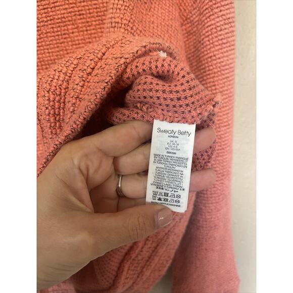 Sweaty Betty Womens Sweater US 4-6 UK Small Funnel Boucle Chunky Knit Pink - Picture 8 of 9